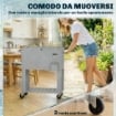 Frigo portatile 76 L con ruote e apribottiglie, 92x39x81 cm, Argento
