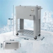 Frigo portatile 76 L con ruote e apribottiglie, 92x39x81 cm, Argento