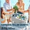 Frigo portatile 76 L con ruote e apribottiglie, 92x39x81 cm, Argento