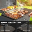BARBECUE A CARBONE, AFFUMICATORE PORTATILE CON VENTILAZIONE, TERMOMETRO E MENSOLE LATERALI, NERO