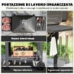 BARBECUE A CARBONE, AFFUMICATORE PORTATILE CON VENTILAZIONE, TERMOMETRO E MENSOLE LATERALI, NERO