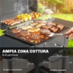 BARBECUE A CARBONE, GRIGLIA SMOKER CON RUOTE PER USO ESTERNO, NERO