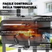 BARBECUE A CARBONE, GRIGLIA SMOKER CON RUOTE PER USO ESTERNO, NERO
