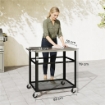 Carrello per Barbecue con Piano in Acciaio Inox, 4 Ganci a S, Maniglia e Apribottiglie, 82x55x79 cm, Nero