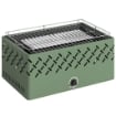 BARBECUE PORTATILE A CARBONE CON VENTILATORE INTEGRATO PER ESTERNI, VERDE CHIARO