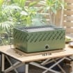 BARBECUE PORTATILE A CARBONE CON VENTILATORE INTEGRATO PER ESTERNI, VERDE CHIARO