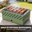 BARBECUE PORTATILE A CARBONE CON VENTILATORE INTEGRATO PER ESTERNI, VERDE CHIARO