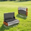 BARBECUE PORTATILE A CARBONE CON VASCHETTA RIMOVIBILE, IN ACCIAIO INOX E METALLO, 50.5X34X33 CM, NERO