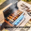 BARBECUE PORTATILE A CARBONE CON VASCHETTA RIMOVIBILE, IN ACCIAIO INOX E METALLO, 50.5X34X33 CM, NERO