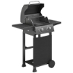 Barbecue a Gas Propano con 2 Bruciatori, Portatile, Termometro, Nero