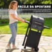 Barbecue a Gas Propano con 2 Bruciatori, Portatile, Termometro, Nero
