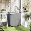 ARMADIETTO DA ESTERNO, CAPANNO PORTA ATTREZZI CON MENSOLA, IN LEGNO CON 2 ANTE PER GIARDINO, PATIO, GRIGIO