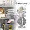 ARMADIETTO DA ESTERNO, CAPANNO PORTA ATTREZZI CON MENSOLA, IN LEGNO CON 2 ANTE PER GIARDINO, PATIO, GRIGIO