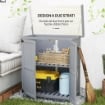 ARMADIETTO DA ESTERNO, CAPANNO PORTA ATTREZZI CON MENSOLA, IN LEGNO CON 2 ANTE PER GIARDINO, PATIO, GRIGIO