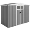 CAPANNO DA GIARDINO PORTA ATTREZZI IN ACCIAIO ZINCATO CON 2 PORTE, 246X117X180 CM, GRIGIO CHIARO