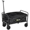Carrello da Giardino 62L Pieghevole con Maniglia Regolabile, in Metallo e Tessuto Oxford, 76x48x86 cm, Nero