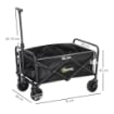 Carrello da Giardino 62L Pieghevole con Maniglia Regolabile, in Metallo e Tessuto Oxford, 76x48x86 cm, Nero