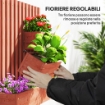 Fioriera Verticale a Doghe con 3 Vasi Rimovibili, in Legno di Abete, 60x16x80 cm, Marrone