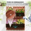 Fioriera Verticale a Doghe con 3 Vasi Rimovibili, in Legno di Abete, 60x16x80 cm, Marrone