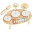 Set di Strumenti Musicali per Bambini da 2+ Anni con Tamburi e Xilofono, Colore Legno