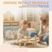 Set di Strumenti Musicali per Bambini da 2+ Anni con Tamburi e Xilofono, Colore Legno