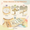 Set di Strumenti Musicali per Bambini da 2+ Anni con Tamburi e Xilofono, Colore Legno