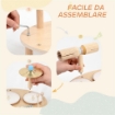 Set di Strumenti Musicali per Bambini da 2+ Anni con Tamburi e Xilofono, Colore Legno