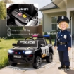 AUTO ELETTRICA PER BAMBINI DELLA POLIZIA CON TELECOMANDO DOPPIO MOTORE SIRENA SOSPENSIONI SU 4 RUOTE E FARI NERO