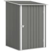 Casetta da Giardino Porta Attrezzi in Acciaio Galvanizzato con Porta a Battente, 100x104x160 cm, Grigio Chiaro
