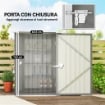 Casetta da Giardino Porta Attrezzi in Acciaio Galvanizzato con Porta a Battente, 100x104x160 cm, Grigio Chiaro