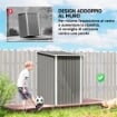 Casetta da Giardino Porta Attrezzi in Acciaio Galvanizzato con Porta a Battente, 100x104x160 cm, Grigio Chiaro
