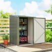 Casetta da Giardino Porta Attrezzi in Acciaio Galvanizzato con Porta a Battente, 100x104x160 cm, Argento