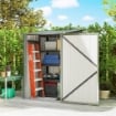 Casetta da Giardino Porta Attrezzi in Acciaio Galvanizzato con Porta a Battente, 100x104x160 cm, Argento