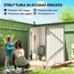 Casetta da Giardino Porta Attrezzi in Acciaio Galvanizzato con Porta a Battente, 100x104x160 cm, Argento