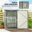 Casetta da Giardino Porta Attrezzi in Acciaio Galvanizzato con Porta a Battente, 100x104x160 cm, Argento
