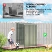 Casetta da Giardino Porta Attrezzi in Acciaio Galvanizzato con Porta a Battente, 100x104x160 cm, Argento