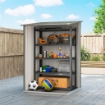 Casetta da Giardino Porta Attrezzi in Acciaio Galvanizzato con Porta a Battente, 100x104x160 cm, Argento
