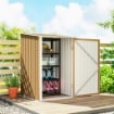 CASETTA DA GIARDINO PORTA ATTREZZI IN ACCIAIO GALVANIZZATO CON PORTA A BATTENTE, 100X104X160 CM, GIALLO