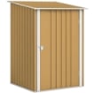 CASETTA DA GIARDINO PORTA ATTREZZI IN ACCIAIO GALVANIZZATO CON PORTA A BATTENTE, 100X104X160 CM, GIALLO
