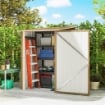 CASETTA DA GIARDINO PORTA ATTREZZI IN ACCIAIO GALVANIZZATO CON PORTA A BATTENTE, 100X104X160 CM, GIALLO