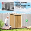 CASETTA DA GIARDINO PORTA ATTREZZI IN ACCIAIO GALVANIZZATO CON PORTA A BATTENTE, 100X104X160 CM, GIALLO