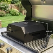 Mini Forno per Pizza in Metallo con Pietra in Cordierite e Termometro, 53x40x18.5 cm, Nero