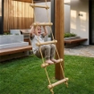 SCALETTA PER BAMBINI 3-8 ANNI A 5 PIOLI CON FIBBIE E CINGHIE, IN LEGNO E PE, COLOR LEGNO