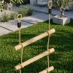 SCALETTA PER BAMBINI 3-8 ANNI A 5 PIOLI CON FIBBIE E CINGHIE, IN LEGNO E PE, COLOR LEGNO