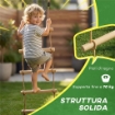 SCALETTA PER BAMBINI 3-8 ANNI A 5 PIOLI CON FIBBIE E CINGHIE, IN LEGNO E PE, COLOR LEGNO