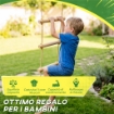 SCALETTA PER BAMBINI 3-8 ANNI A 5 PIOLI CON FIBBIE E CINGHIE, IN LEGNO E PE, COLOR LEGNO