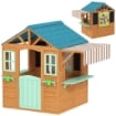 Casetta da Giardino per Bambini Finestra, Snack Bar, Mezza Porta, Portavasi, Telo Bersaglio, 4 Palline, Lavagna