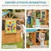 Casetta da Giardino per Bambini Finestra, Snack Bar, Mezza Porta, Portavasi, Telo Bersaglio, 4 Palline, Lavagna