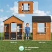 CASETTA IN LEGNO BAMBINI CON VASI FIORI, PER GIOCO ESTERNO/INTERNO, ETÀ 3-8, MARRONE