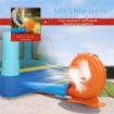 Castello Gonfiabile per Bambini 4 in 1, Scivolo, Trampolino, Piscina Palline/Acqua, Canestro, 3-8 Anni, Blu